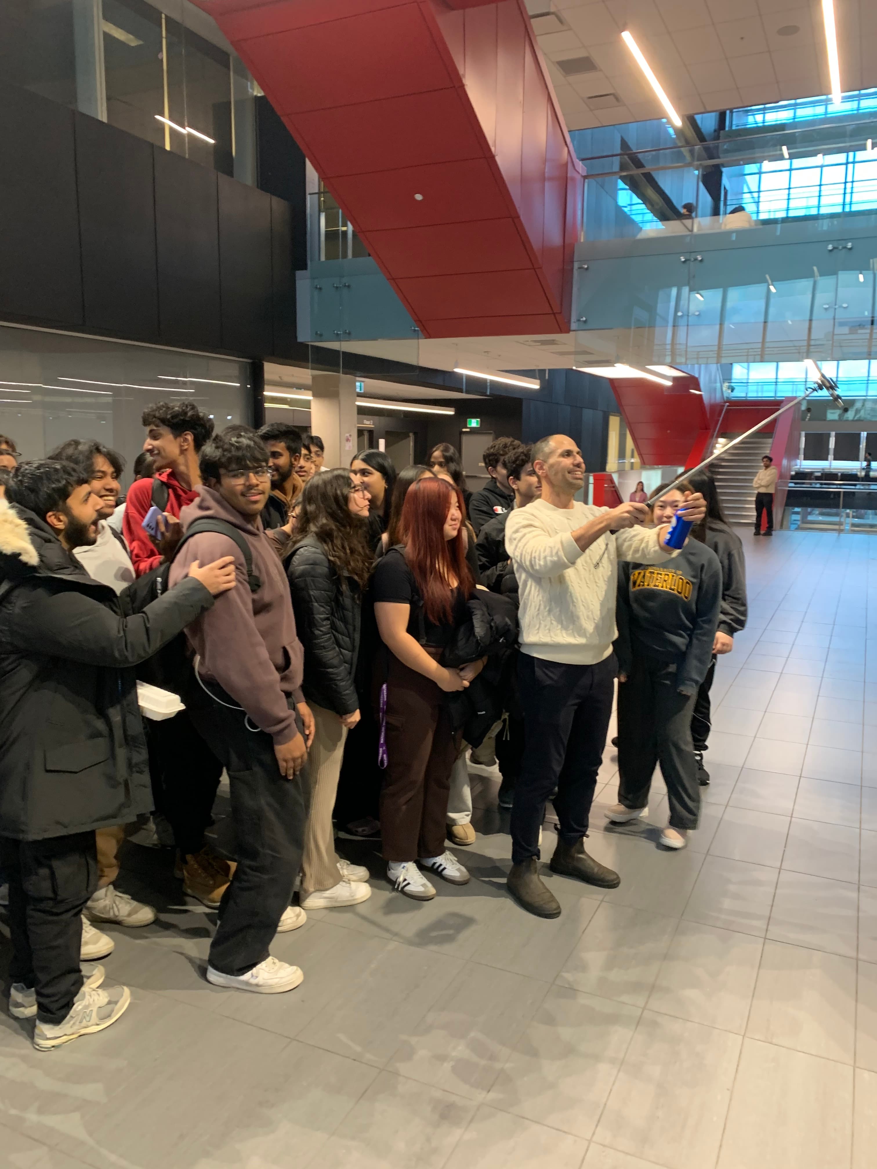 Group selfie in atrium