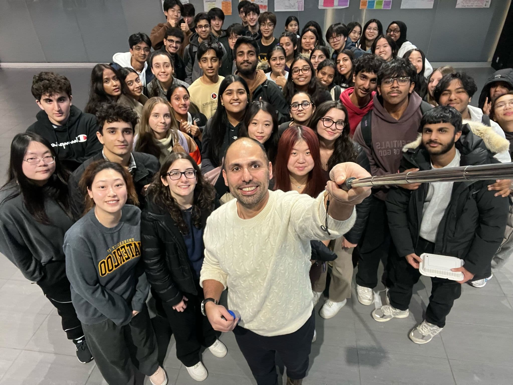 Class selfie with selfie stick